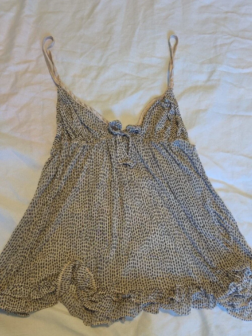 Victoria's Secret Vintage Champagne and Navy Babydoll & Bikini Set